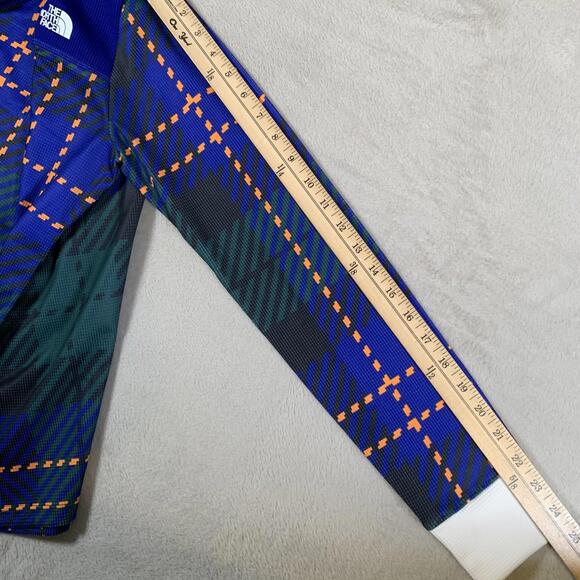 North Face Shirt Womens Medium Blue Green Plaid Waffle FlashDry Pullover NEW - Picture 7 of 11